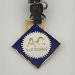 Vintage enamel Allis Chalmers Blue and Gold Fob Watch
